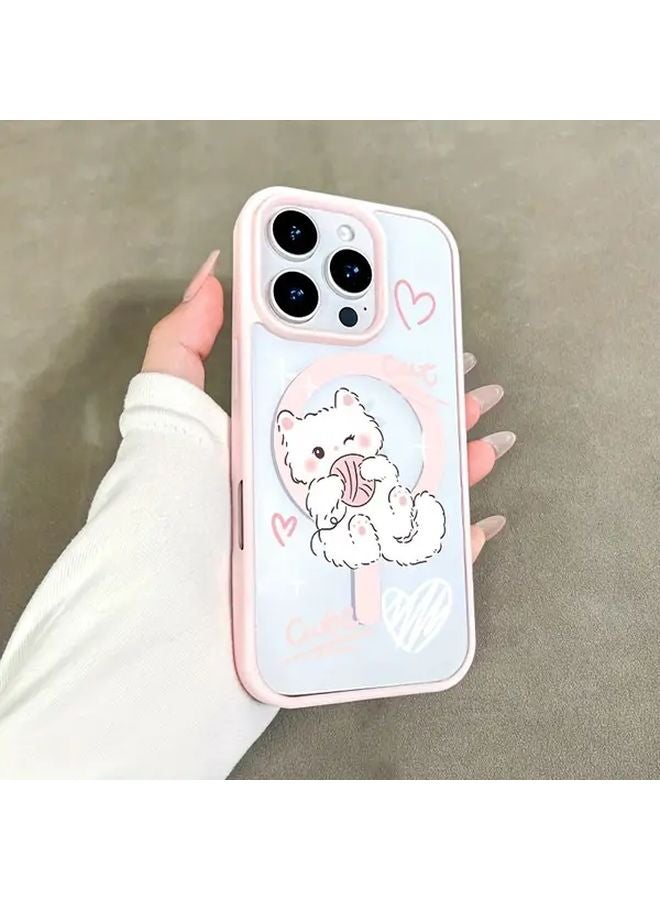 Pink Yarn Ball Cat Phone Case For iPhone 12 Pro Max Wireless Charging Shockproof Magnetic Protective Cover - Image 1